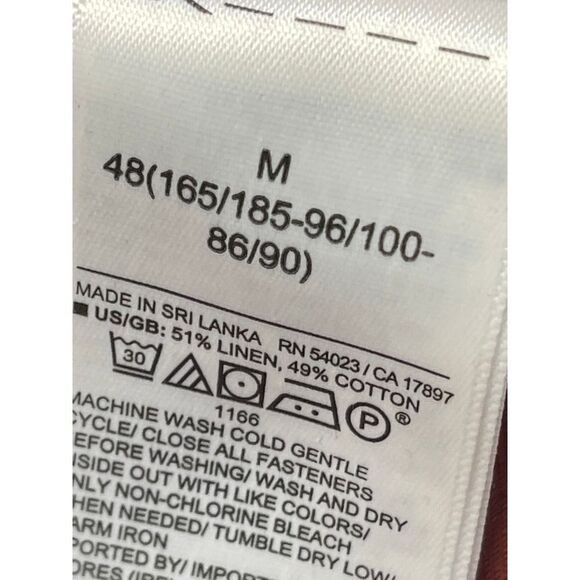 Banana Republic mens standard fit button up shirt sz medium orange linen blend - Picture 10 of 12